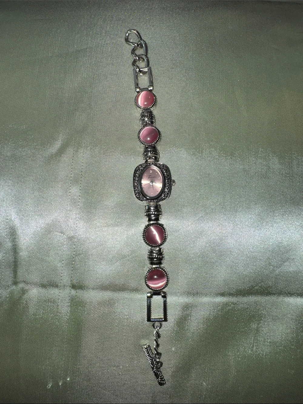 Fondini Silver-Tone Chain Bracelet Watch.